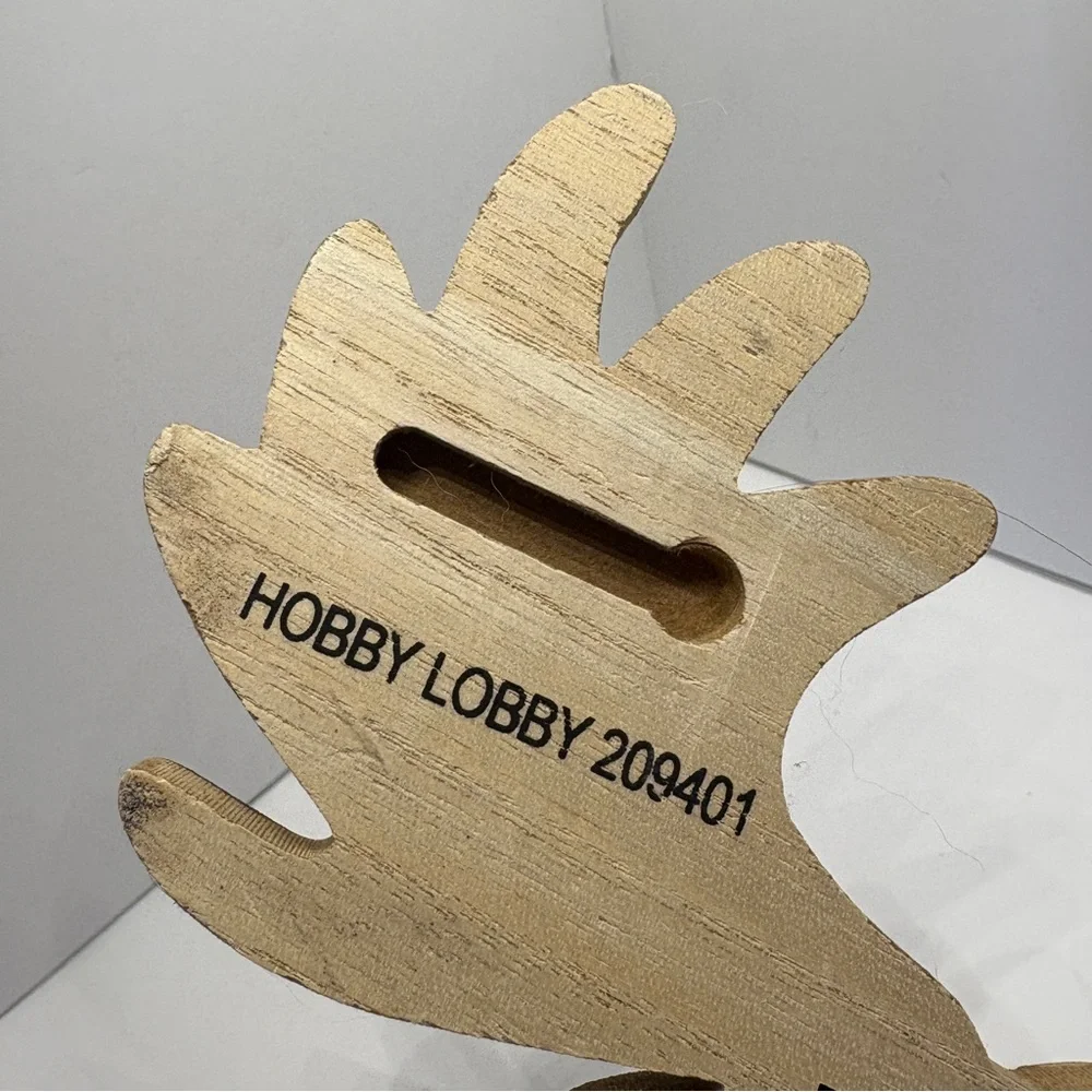 Moose antler wooden wall decor with hooks